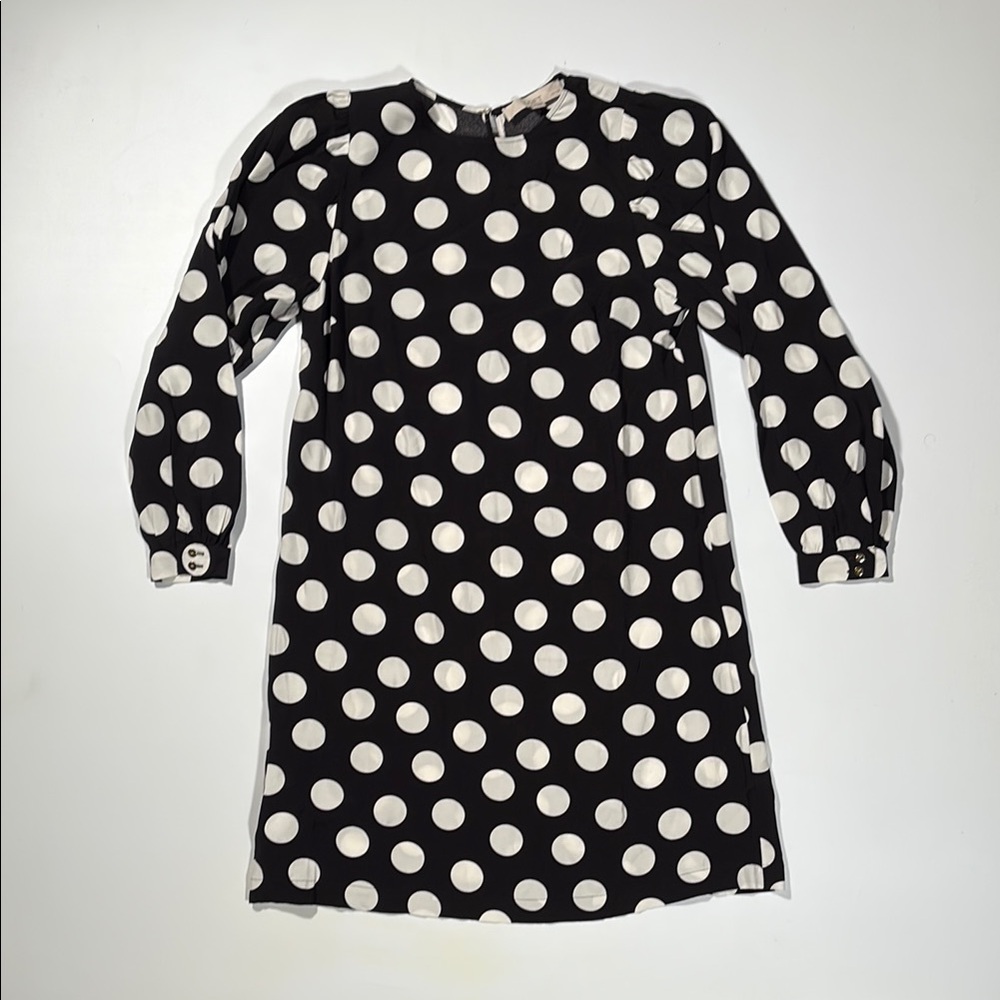LOFT Black and White Polka Dot Dress